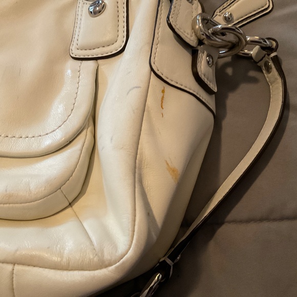 Coach white leather double satchel - Picture 4 of 7